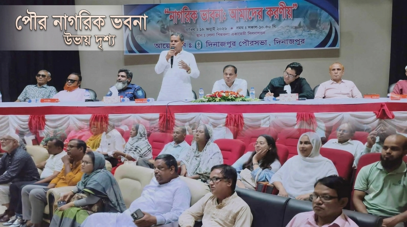 দিনাজপুর পৌরসভার সার্বিক উন্নয়ন বিষয়ে “নাগরিক ভাবনাঃ আমাদের করণীয়” শীর্ষক নাগরিক সমাবেশ অনুষ্ঠিত