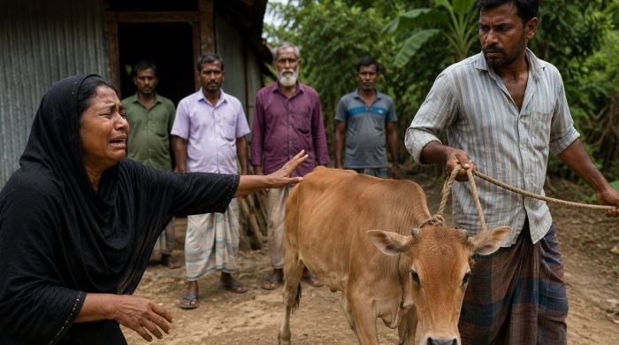 সুদের টাকার জন্য বিধবার গাভী নিয়ে গেলেন দাদন ব্যবসায়ী
