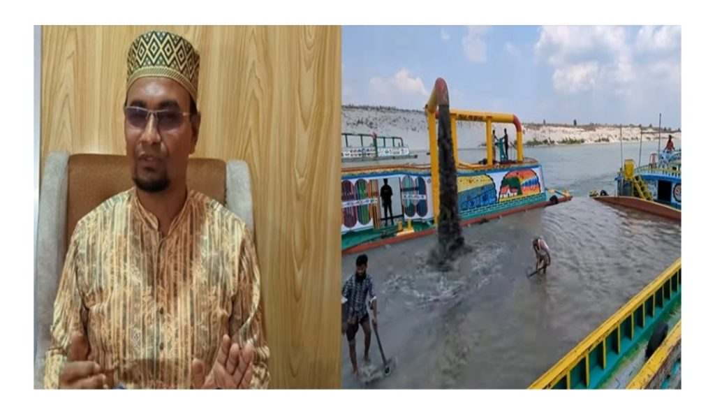 শরীয়তপুরে বিএনপি নেতার বিরুদ্ধে পদ্মা নদী থেকে অবৈধ বালু উত্তোলনের অভিযোগ