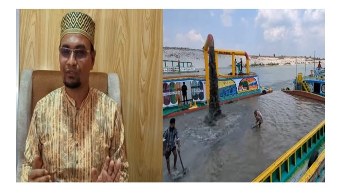 শরীয়তপুরে বিএনপি নেতার বিরুদ্ধে পদ্মা নদী থেকে অবৈধ বালু উত্তোলনের অভিযোগ