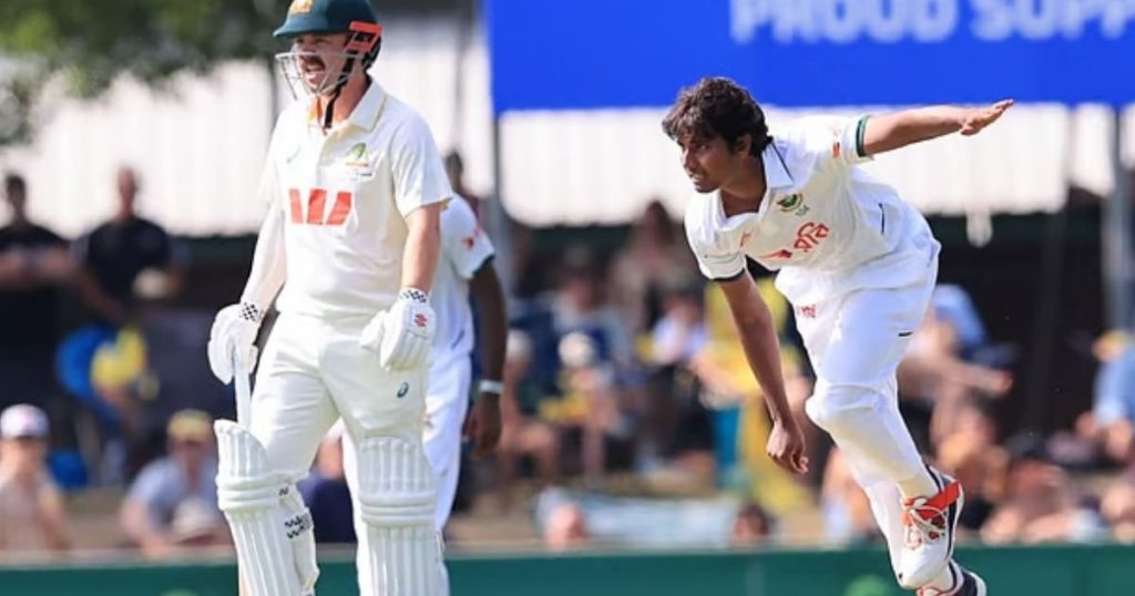 হাসান মাহমুদের দুর্দান্ত বোলিংয়ে অস্ট্রেলিয়ার চাপ