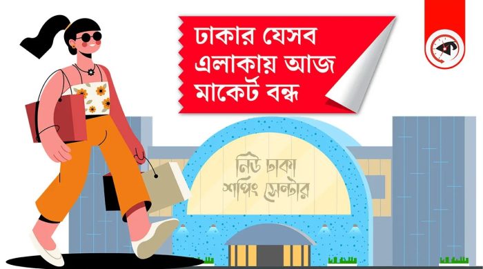 মঙ্গলবার রাজধানীর যেসব এলাকায় মার্কেট বন্ধ থাকবে