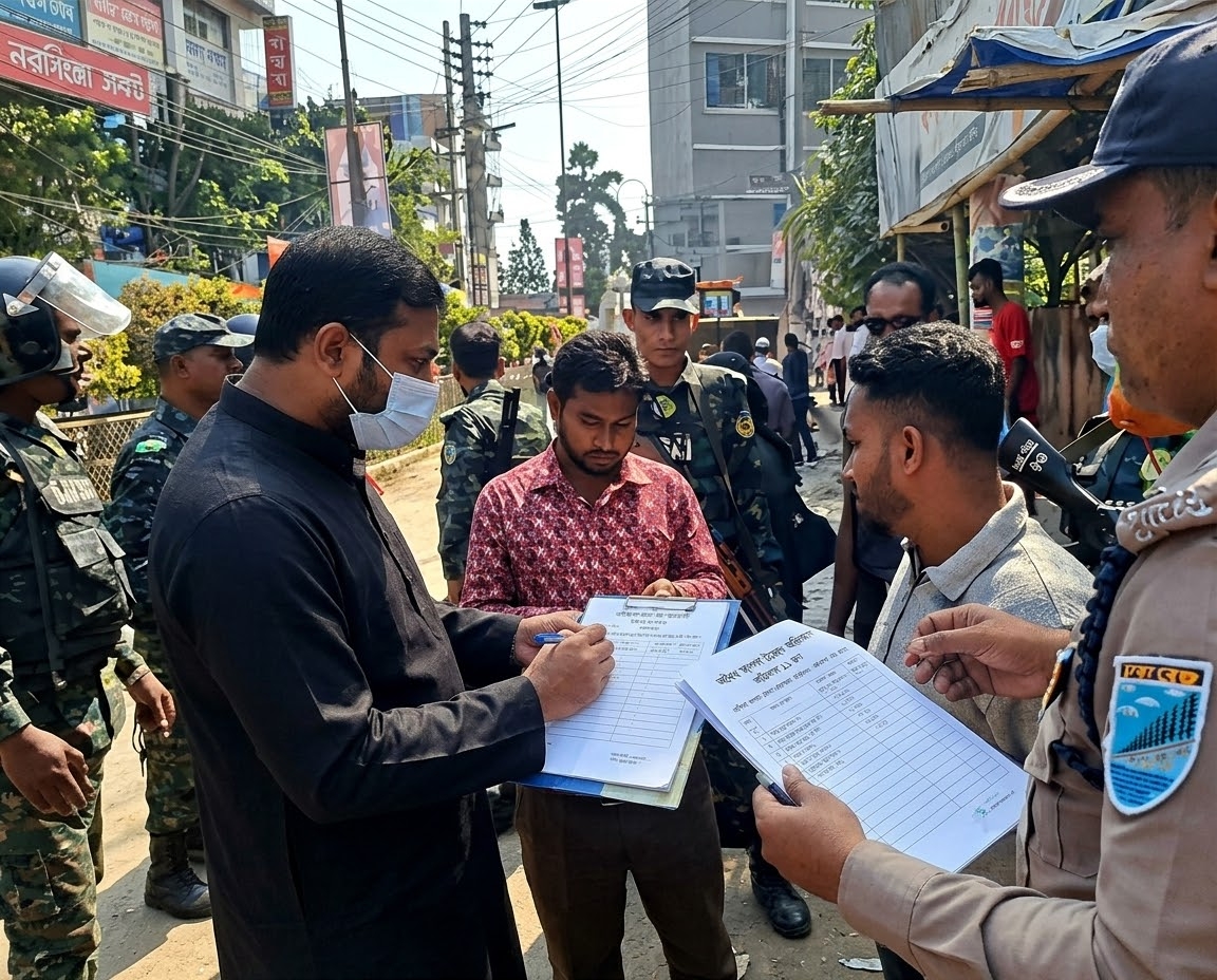 নরসিংদী শহরে অবৈধ স্থাপনা উচ্ছেদ অভিযান, জরিমানা গুনলেন ১১ জন